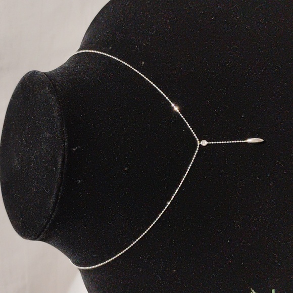 SALE! Genuine Platinum PT850 Necklace Hanging Diamond Platinum Bead 2.1g 40cm - Picture 3 of 14